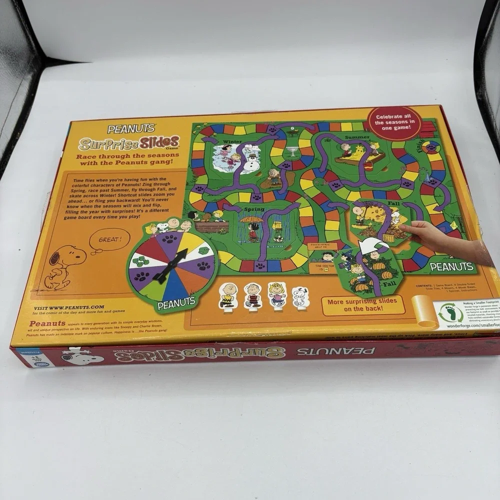 Wonder Forge Board Game Peanuts Surprise Slides‎ Snoopy Charlie Brown 2015